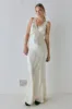 Meet Me On The Dance Floor Bias Cut Maxi Dress Cream sold by Verge Girl
