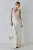 Meet Me On The Dance Floor Bias Cut Maxi Dress Cream sold by Verge Girl