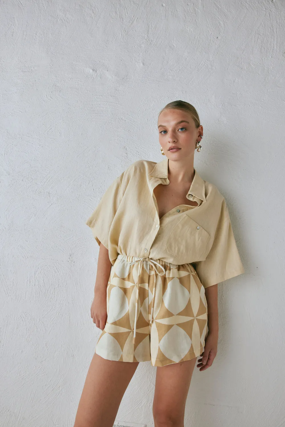 Annika Linen Shorts Scope sold by Verge Girl