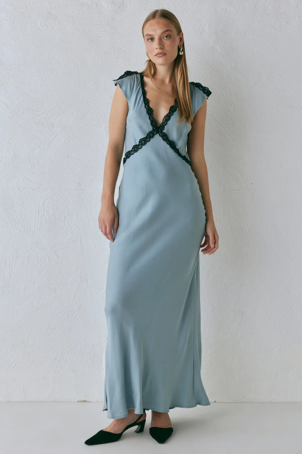 The Ivy Bias Cut Maxi Dress Steel sold by Verge Girl product image thumbnail 4