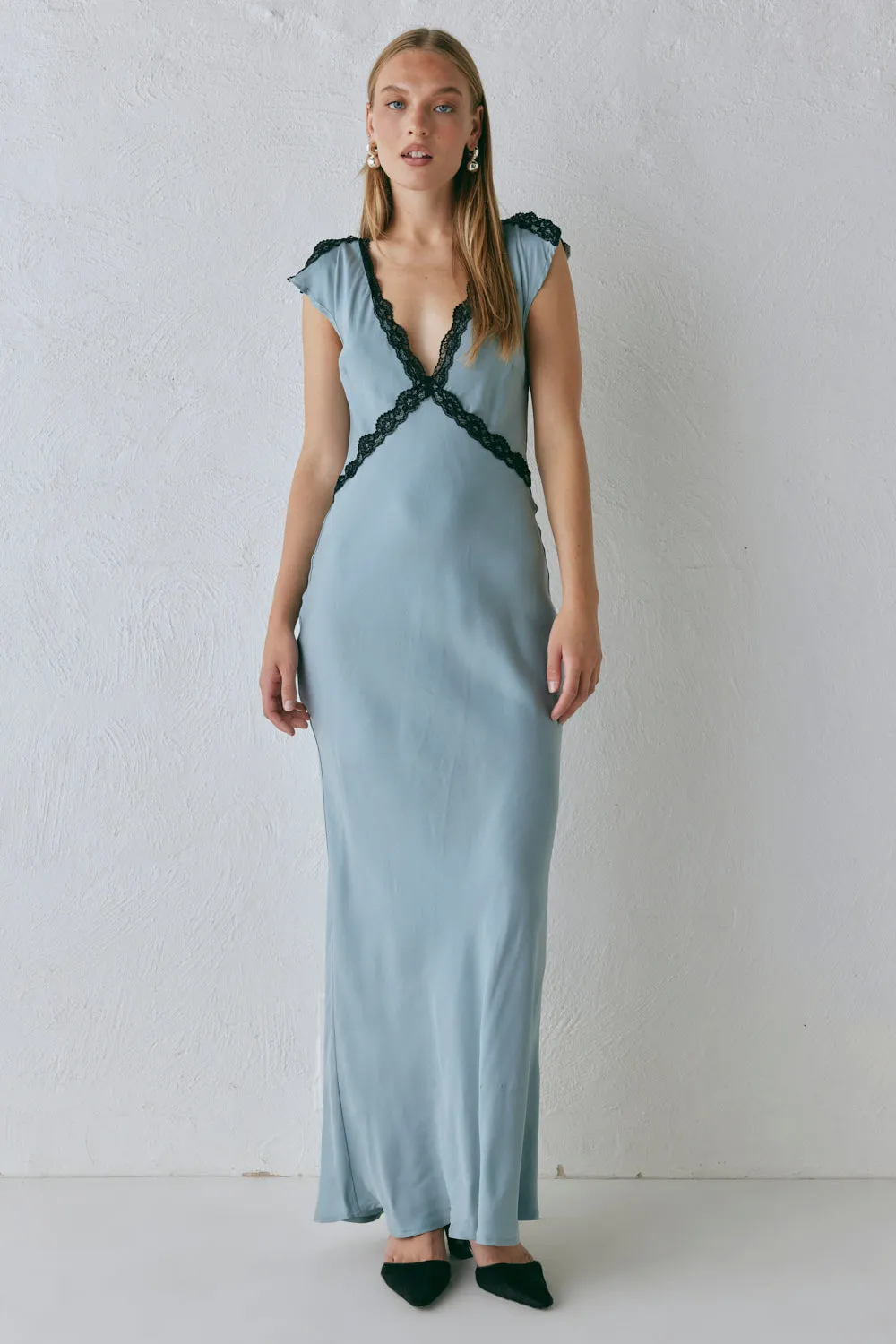 The Ivy Bias Cut Maxi Dress Steel sold by Verge Girl product image thumbnail 2
