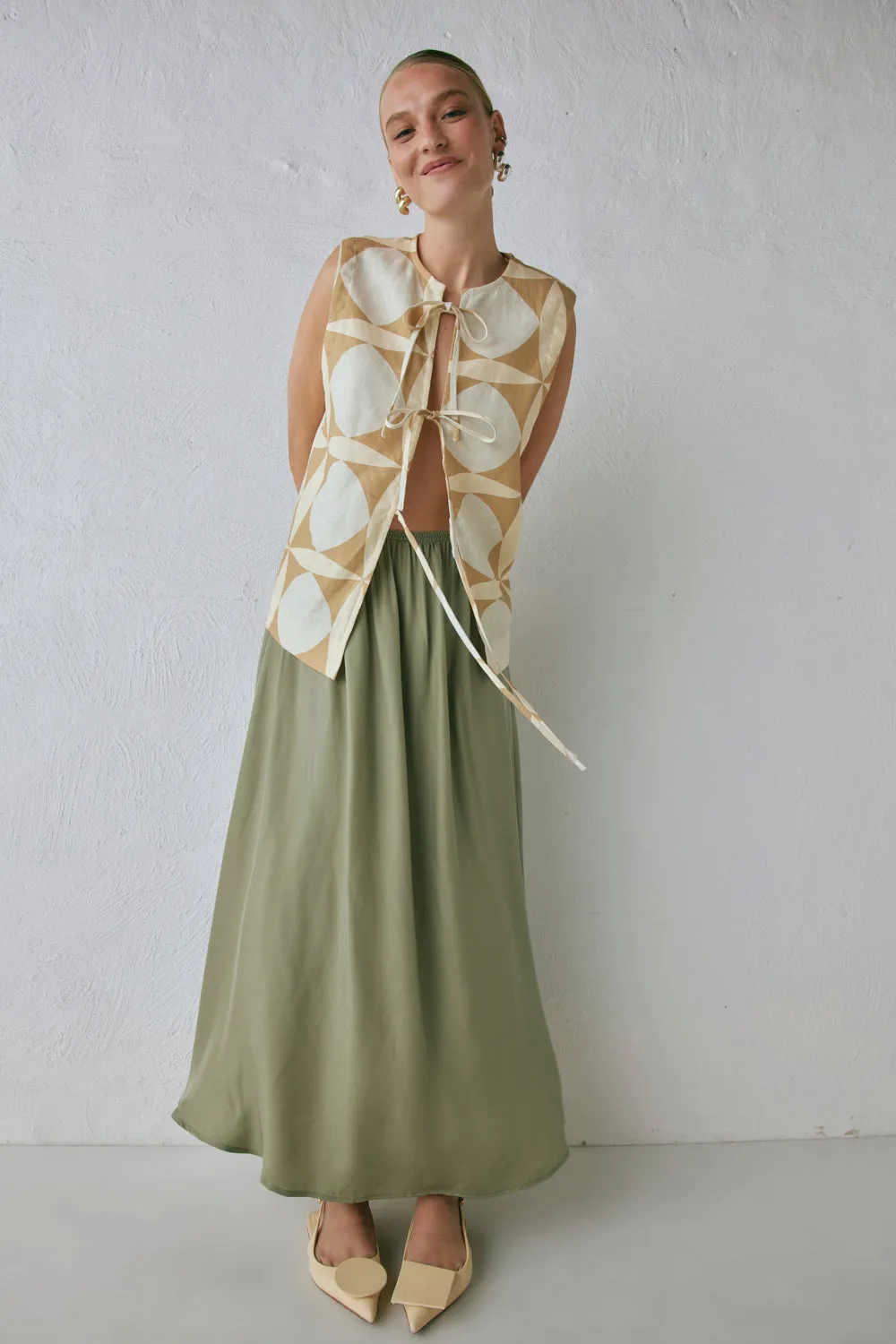 Solara Midi Skirt Sage sold by Verge Girl product image thumbnail 2