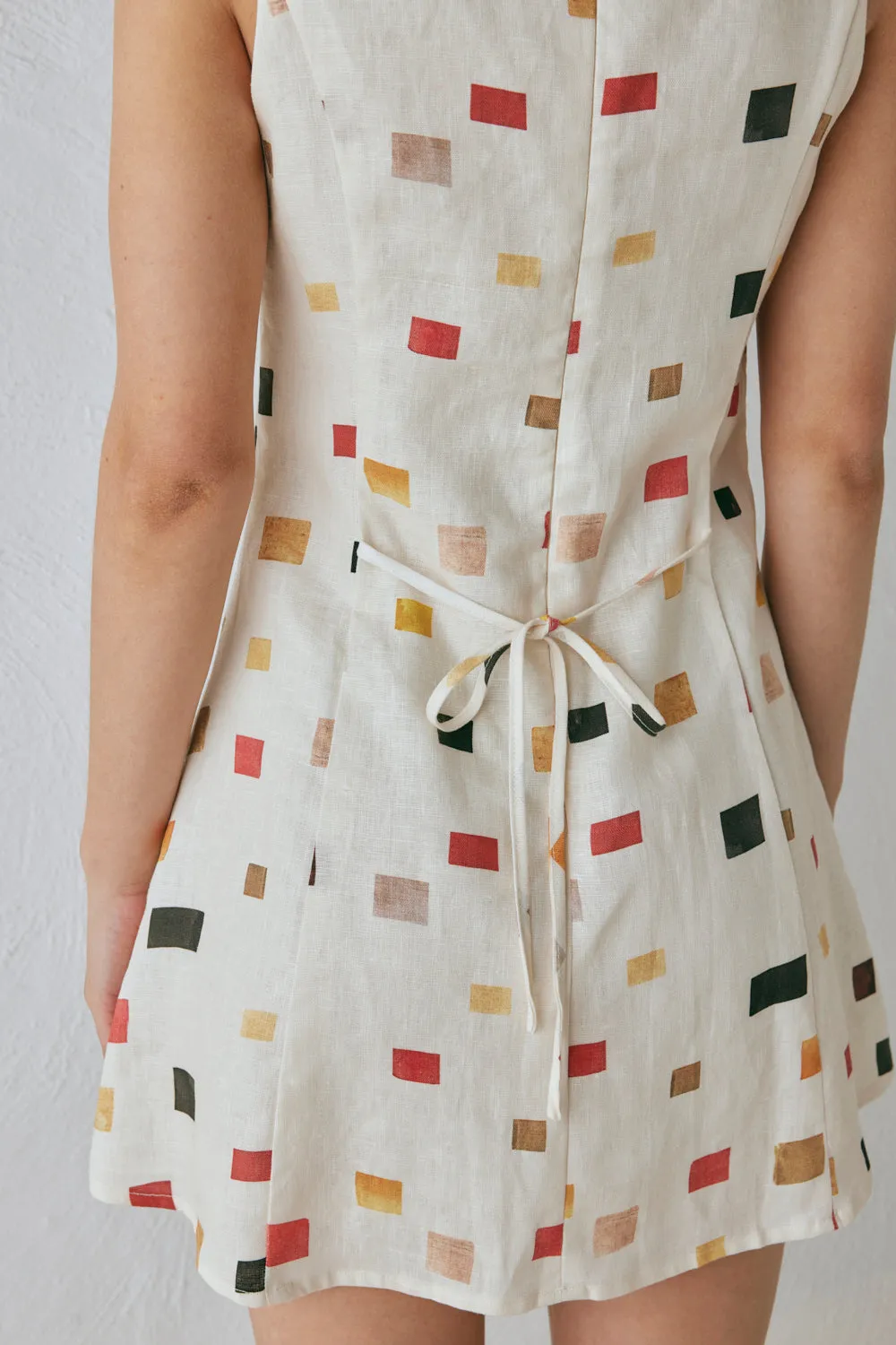 Chloe Linen Mini Dress Tile sold by Verge Girl product image thumbnail 3