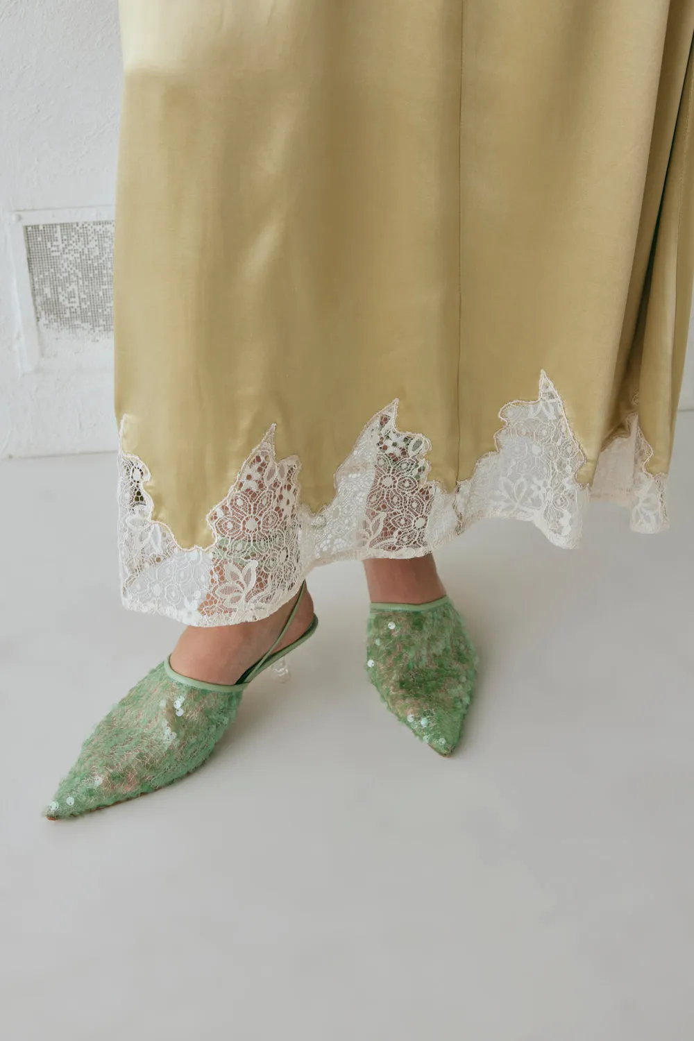 Aisla Satin Midi Skirt Sage sold by Verge Girl product image thumbnail 2