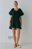 Nellie Linen Mini Dress Black sold by Verge Girl