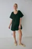Nellie Linen Mini Dress Black sold by Verge Girl