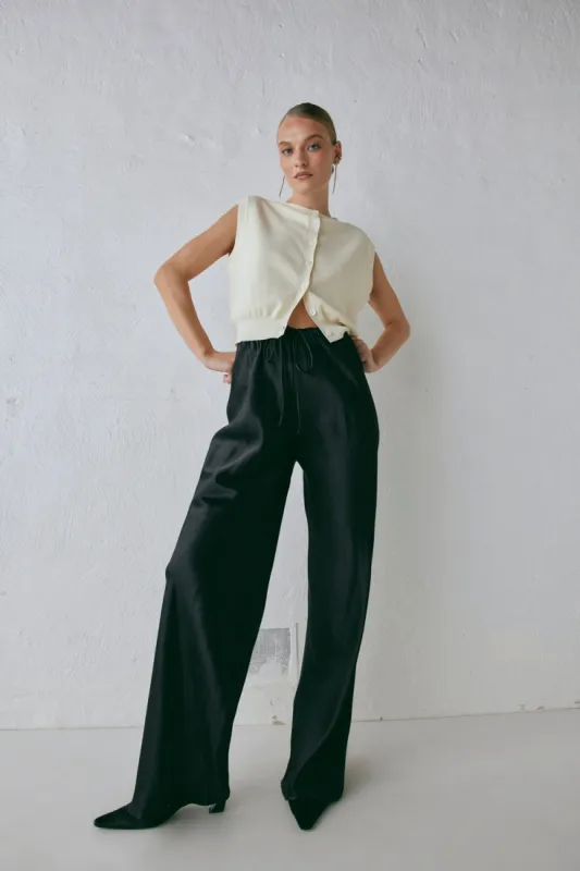 Rae Satin Pants Black sold by Verge Girl