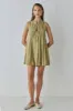 Valeria Linen Mini Dress Olive sold by Verge Girl