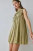Valeria Linen Mini Dress Olive sold by Verge Girl