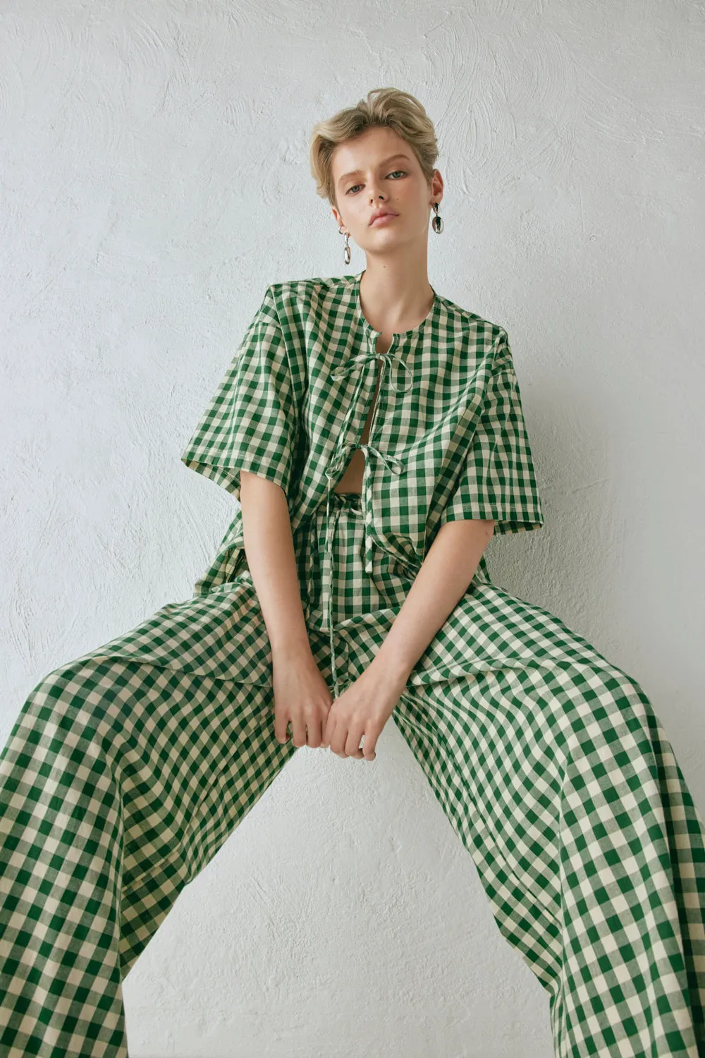Naomi Smock Top Green Check sold by Verge Girl product image thumbnail 2