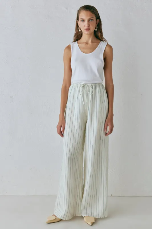 Raya Linen Pants Stripe sold by Verge Girl