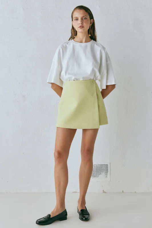 Jeanie Mini Skirt Lime sold by Verge Girl