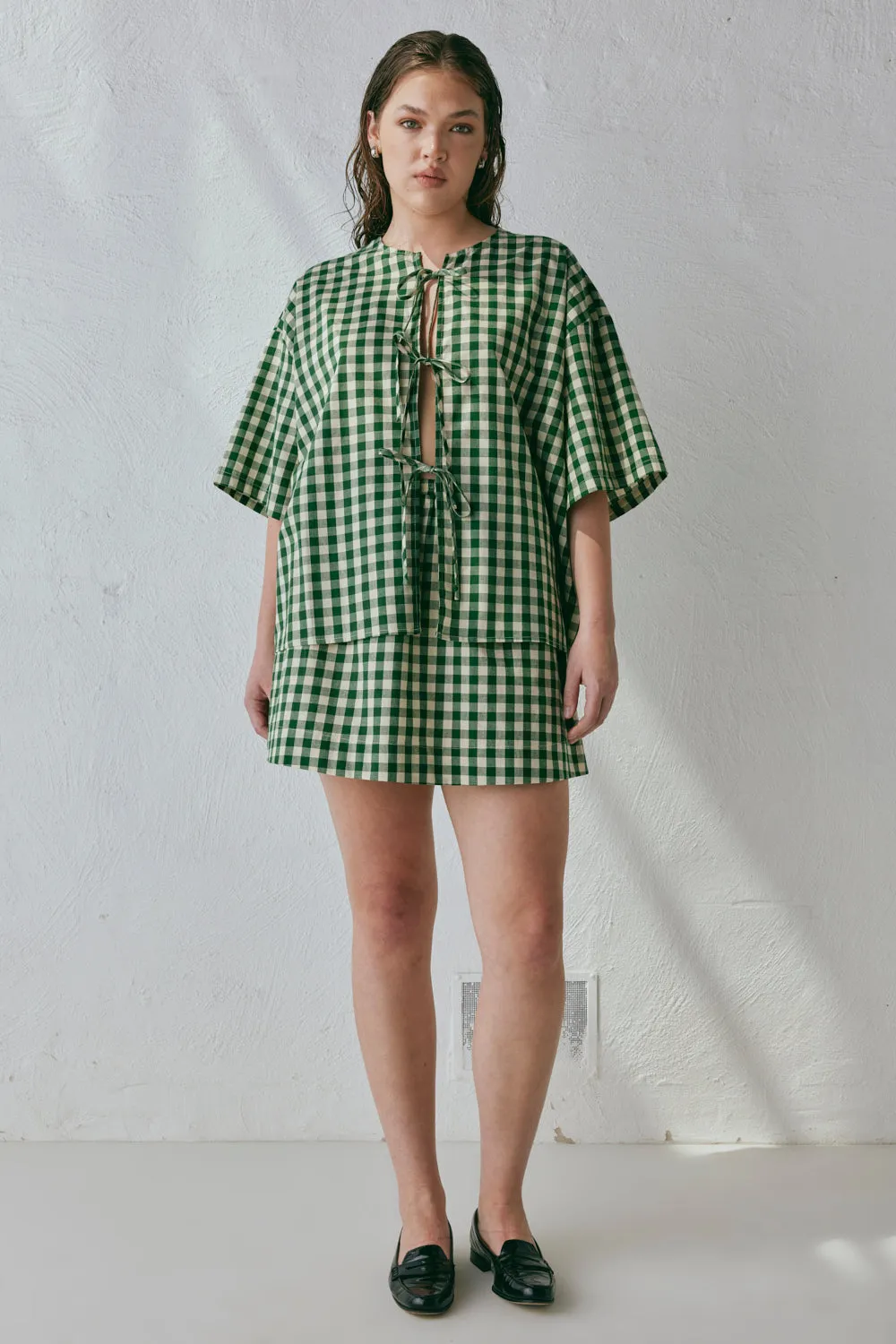 Elka Mini Skirt Green Check sold by Verge Girl product image thumbnail 3
