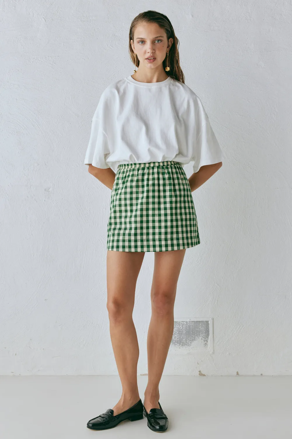 Elka Mini Skirt Green Check sold by Verge Girl product image thumbnail 4