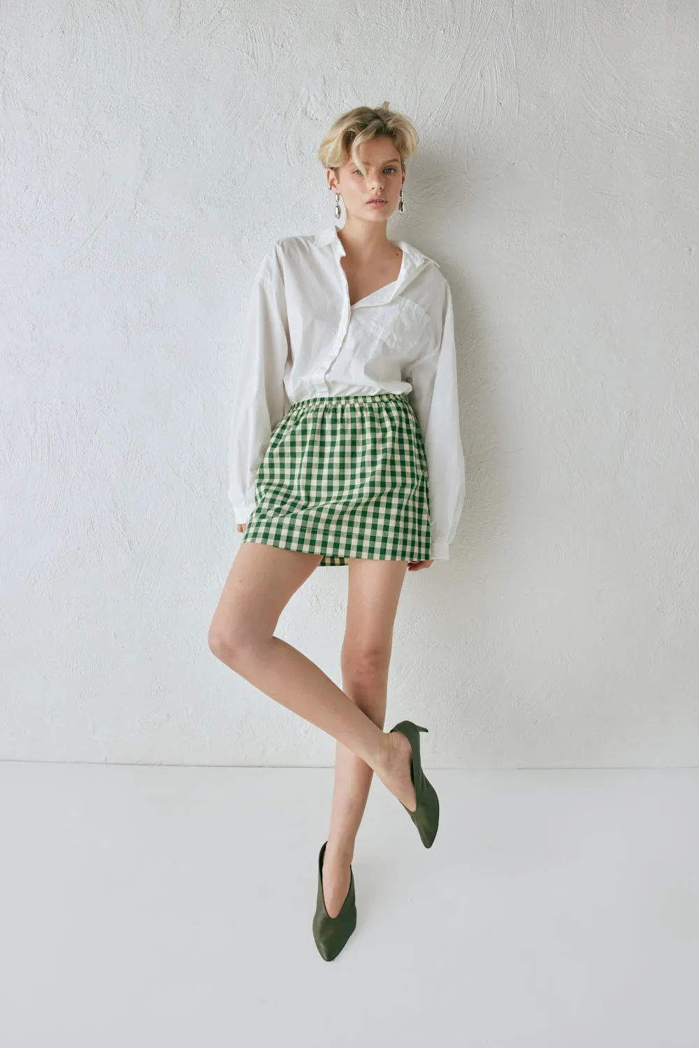 Elka Mini Skirt Green Check sold by Verge Girl product image thumbnail 2