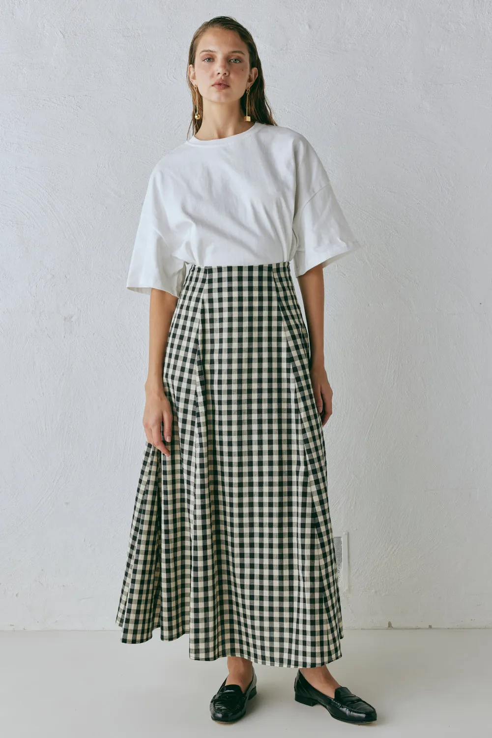 Hanni Maxi Skirt Black Check sold by Verge Girl