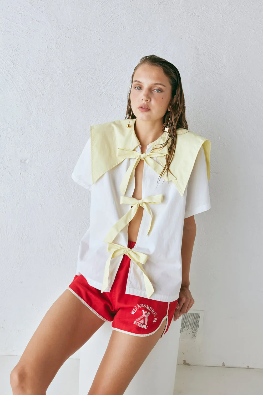 Romy Smock Top Lemon sold by Verge Girl