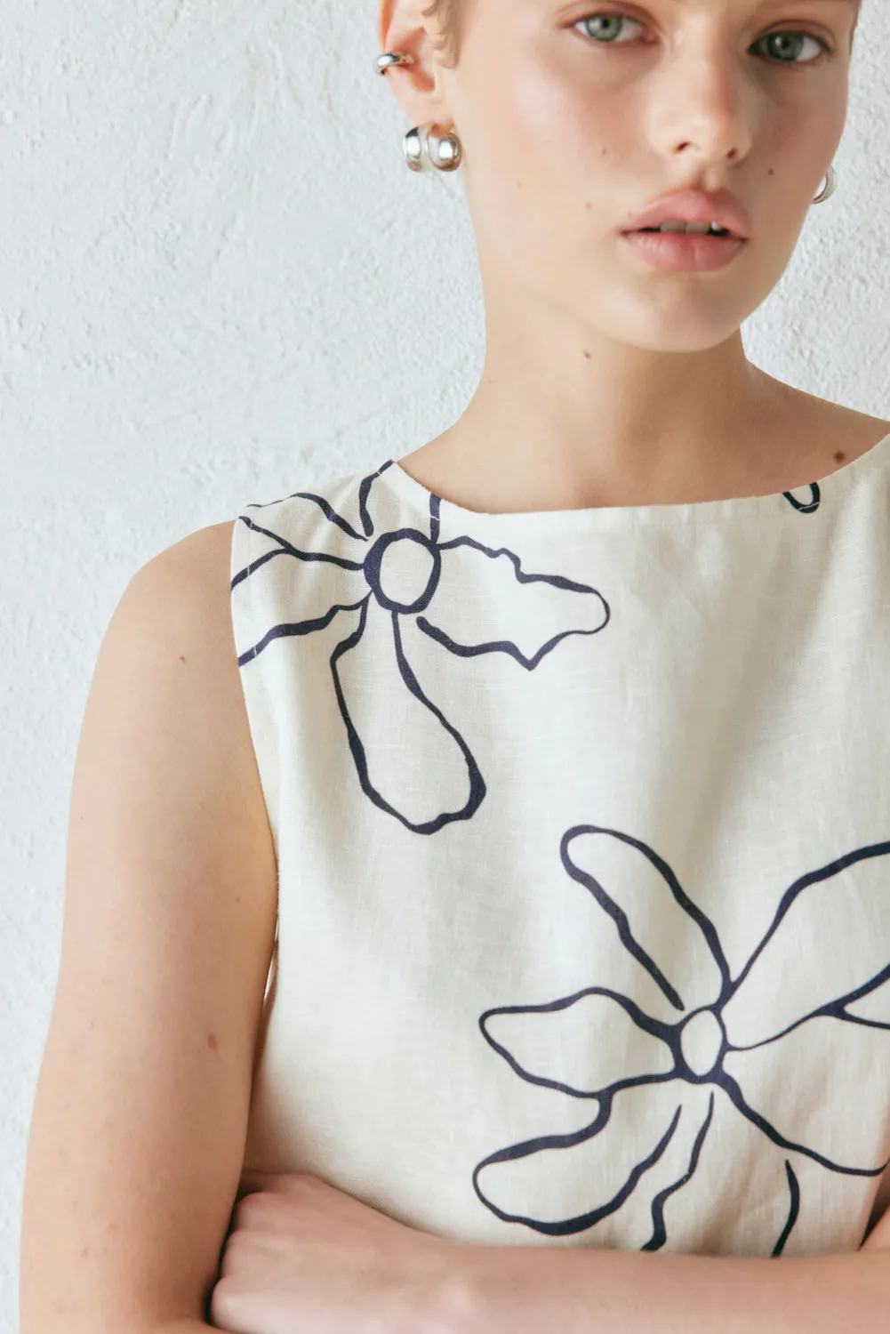 Aftersun Linen Mini Dress Fleur sold by Verge Girl product image thumbnail 4