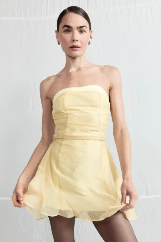 Paloma Mini Dress Lemon sold by Verge Girl