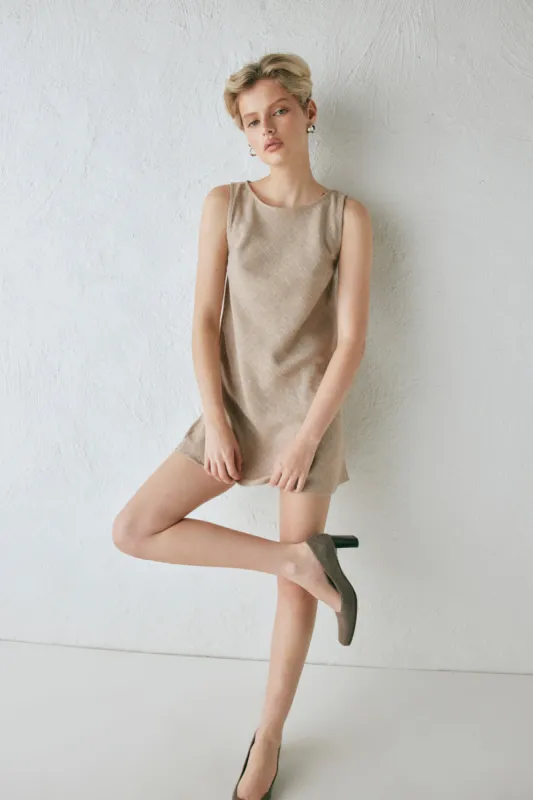 Zaria Mini Dress Beige sold by Verge Girl