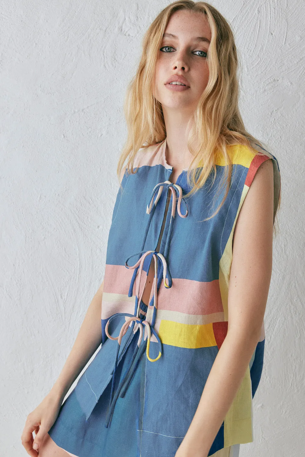 Enni Linen Smock Top Sia sold by Verge Girl