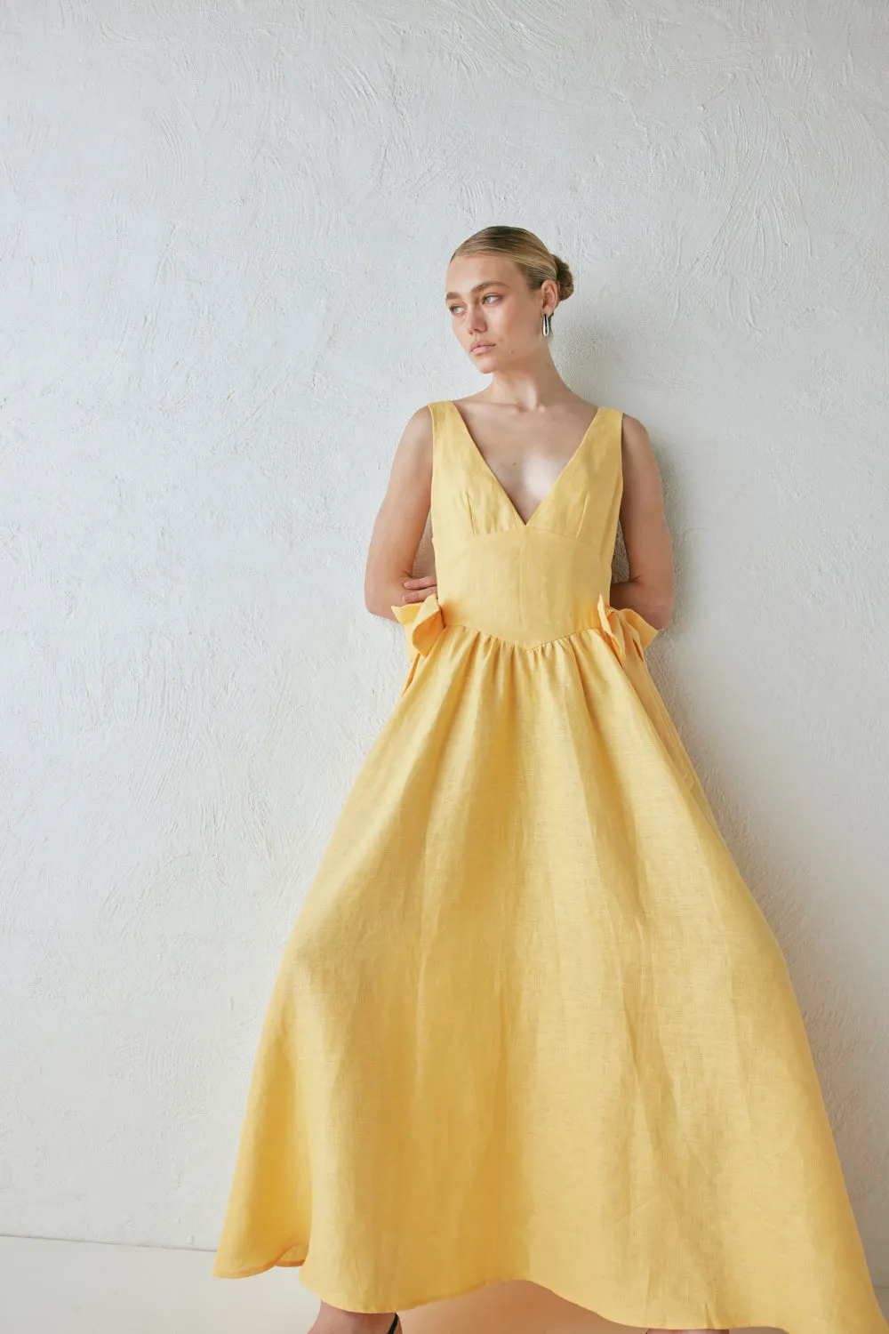 Daphne Linen Midi Dress Sun sold by Verge Girl product image thumbnail 3