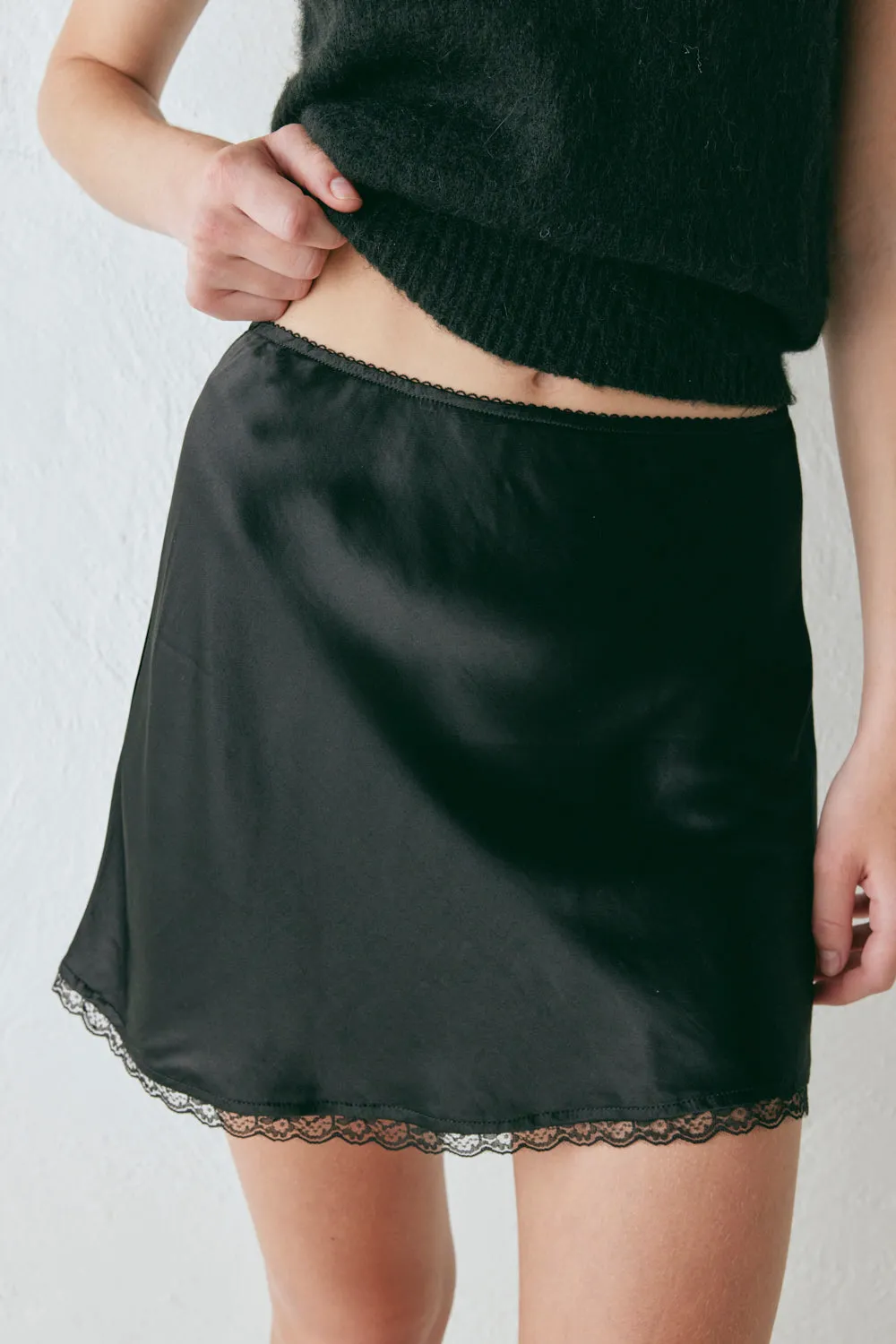 Vintage Lover Bias Cut Mini Skirt Black sold by Verge Girl