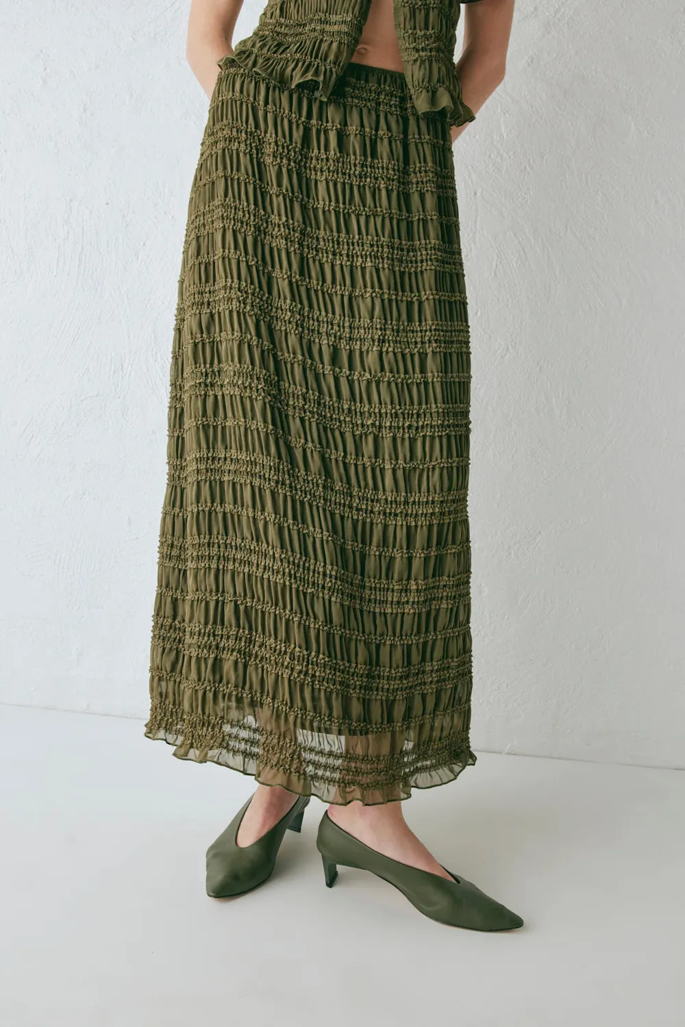 Mia Midi Skirt Khaki sold by Verge Girl product image thumbnail 5