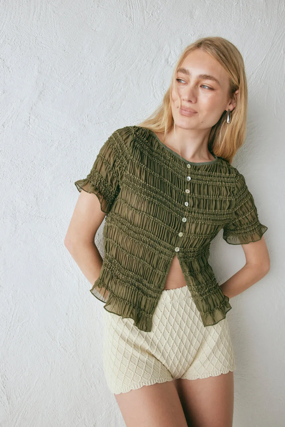 Sofia Top Khaki sold by Verge Girl