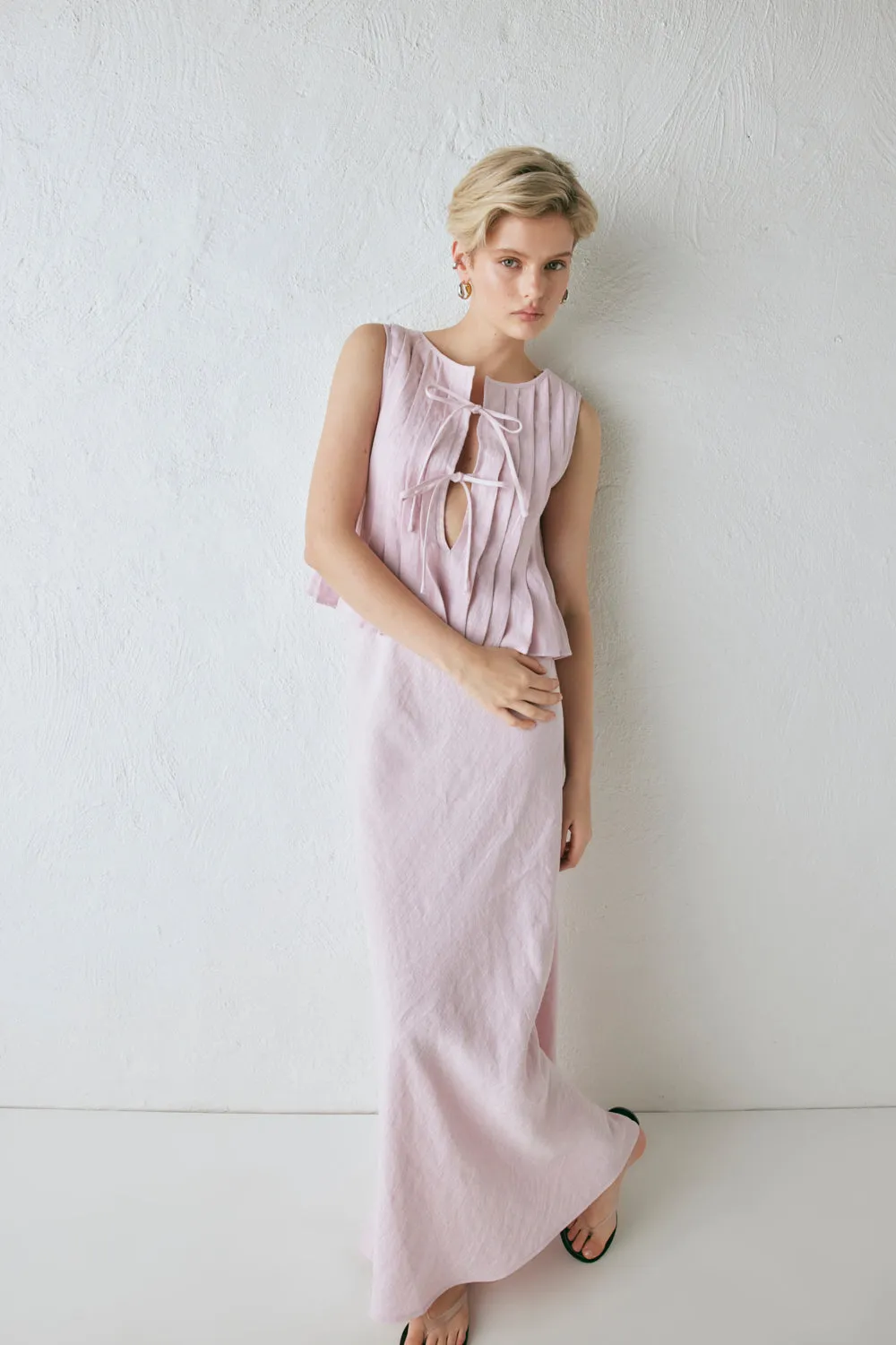 Ena Linen Bias Cut Maxi Skirt Musk sold by Verge Girl product image thumbnail 4