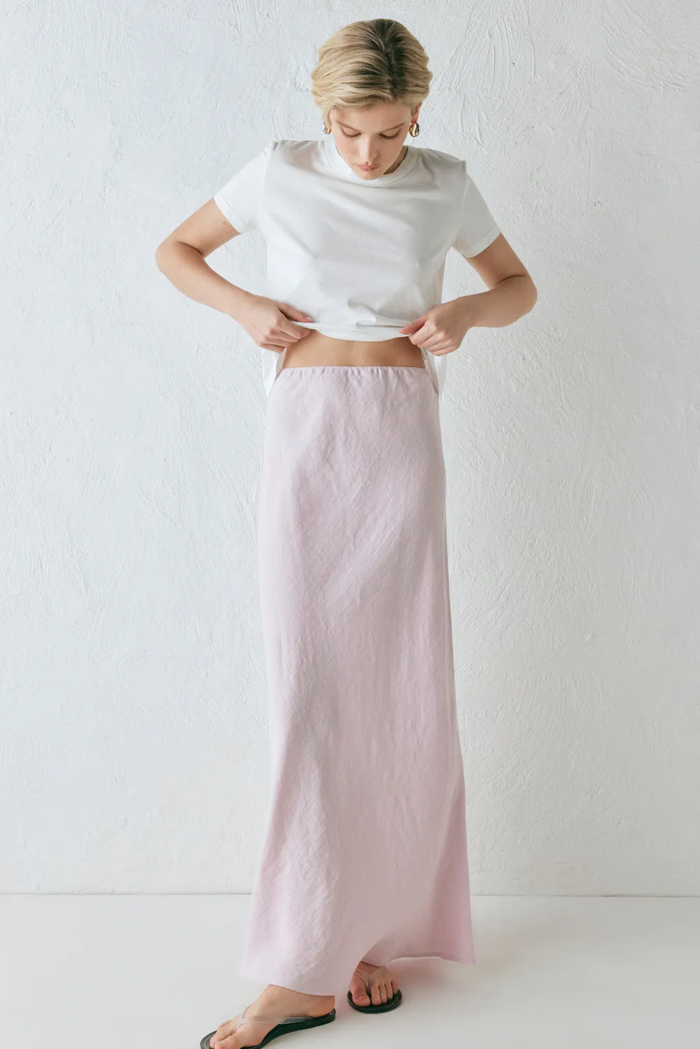 Ena Linen Bias Cut Maxi Skirt Musk sold by Verge Girl product image thumbnail 2
