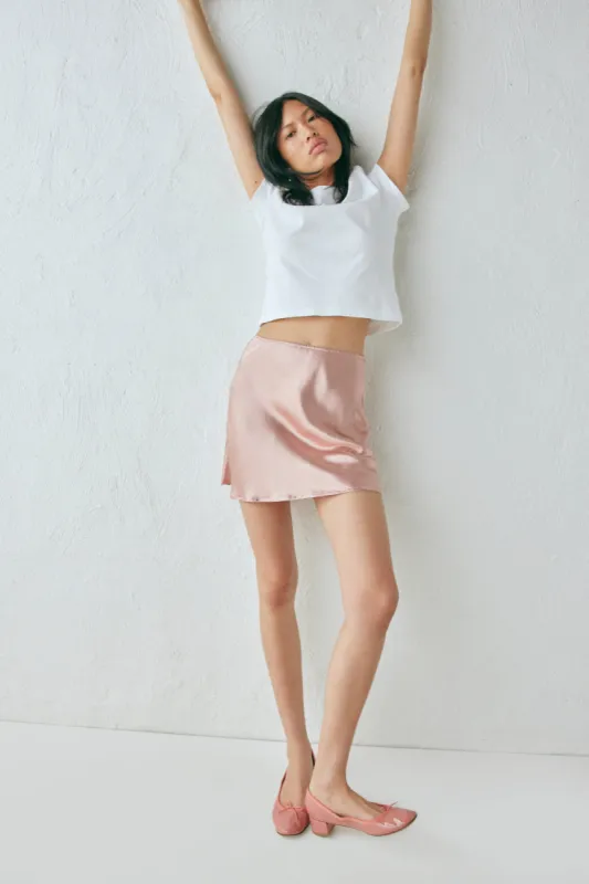 Vintage Lover Bias Cut Mini Skirt Rose sold by Verge Girl