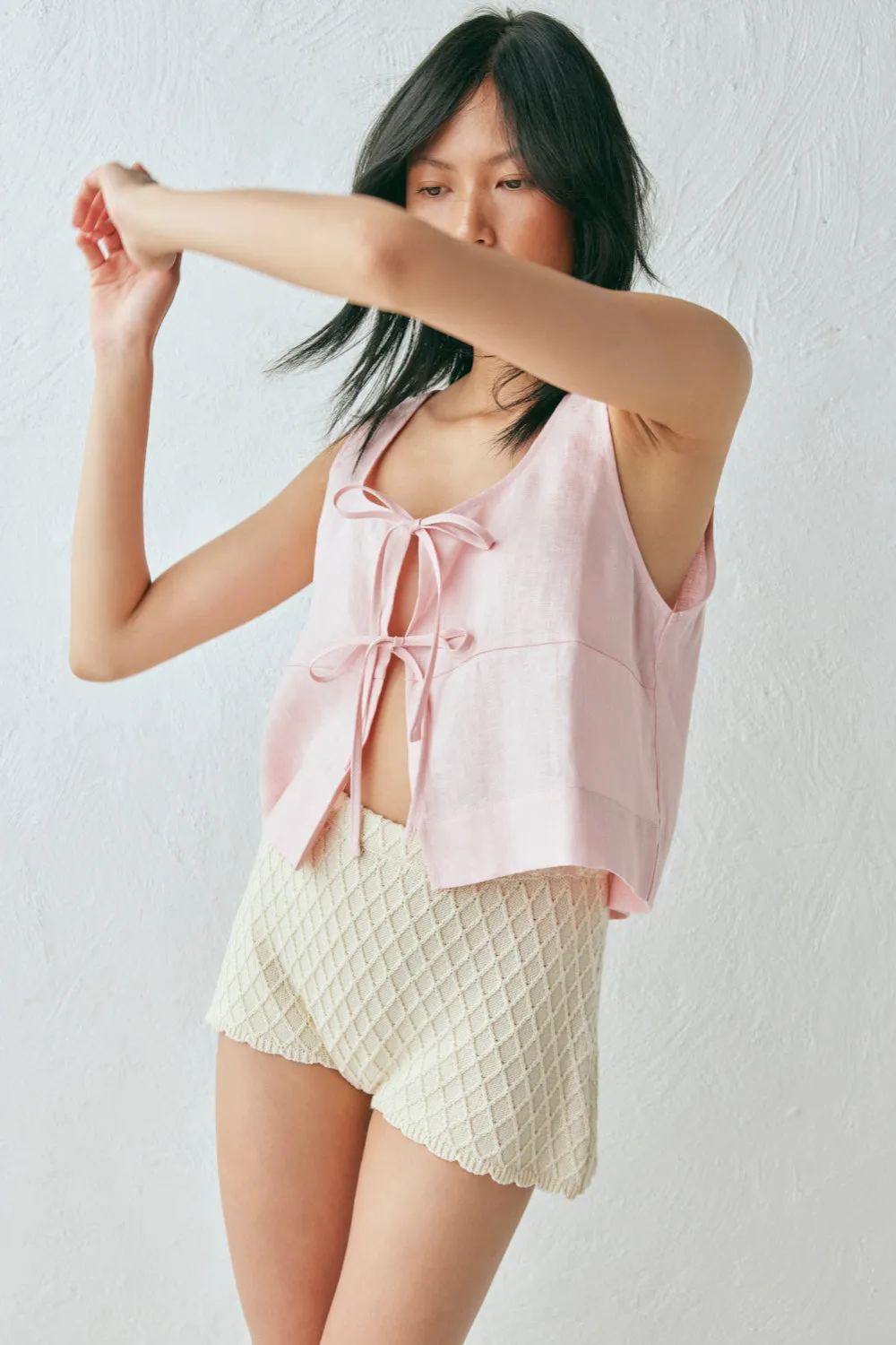Nessa Linen Smock Top Pink sold by Verge Girl product image thumbnail 4