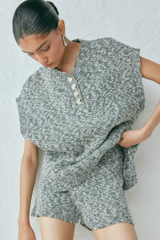 Shai Knit Vest Grey Marle made by Verge Girl