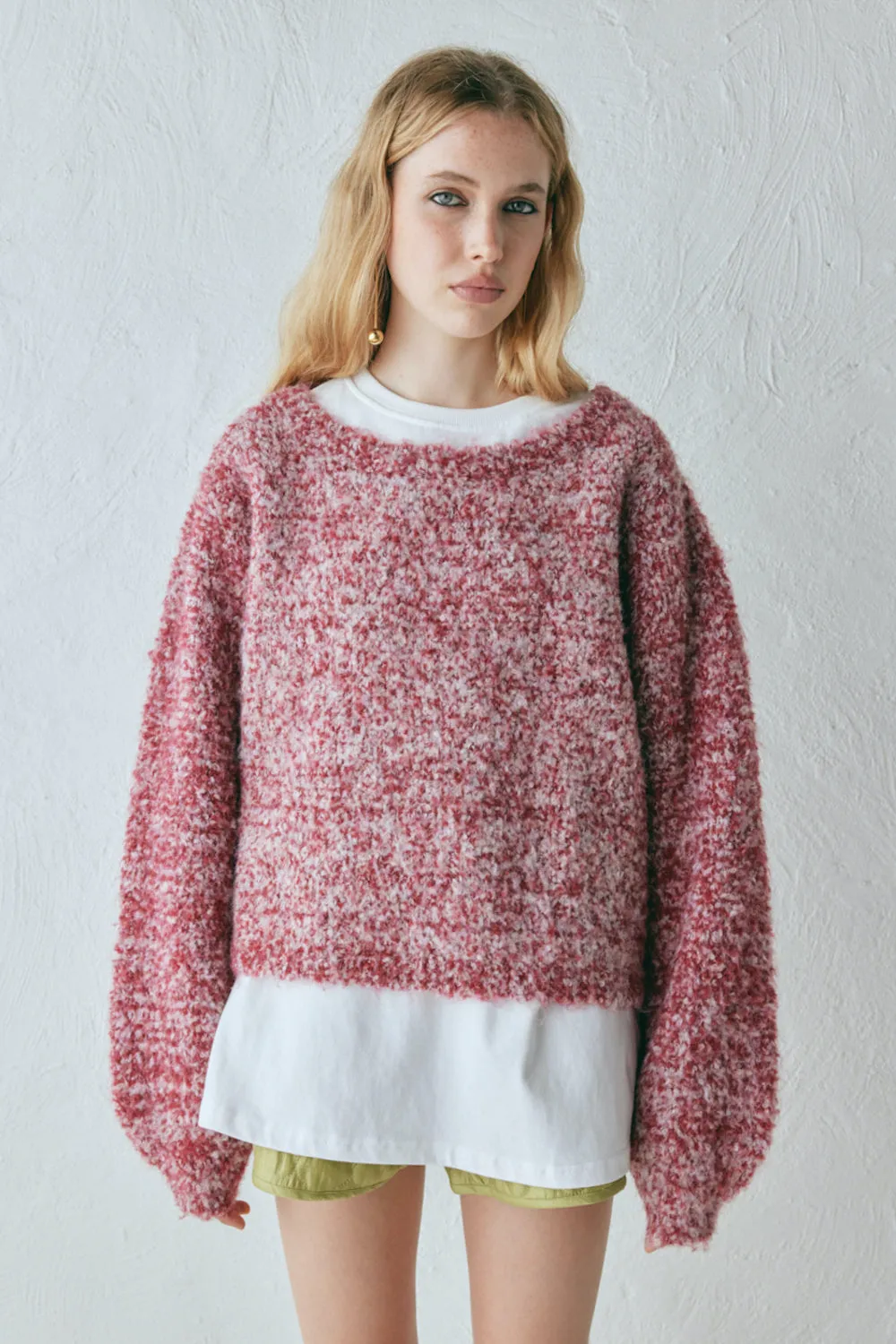 Elsie Knit Jumper Berry Marle sold by Verge Girl