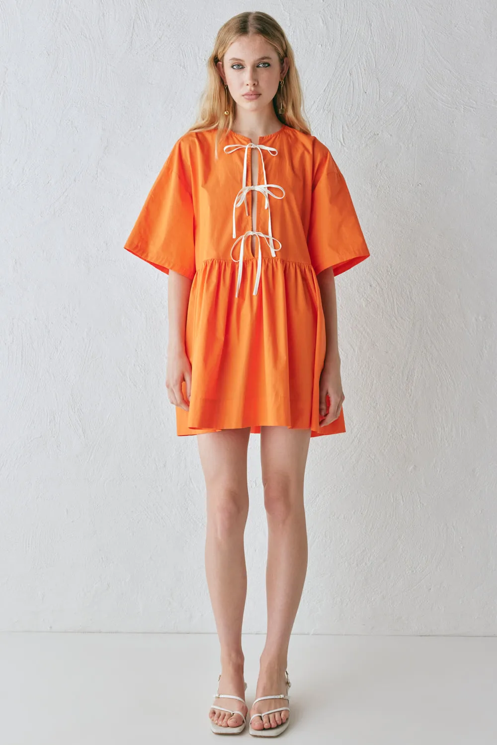 Naomi Smock Mini Dress Tangerine sold by Verge Girl product image thumbnail 5