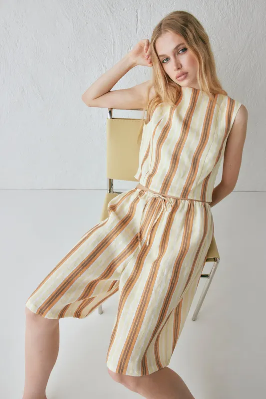 Ama Linen Bermuda Shorts Stripe sold by Verge Girl