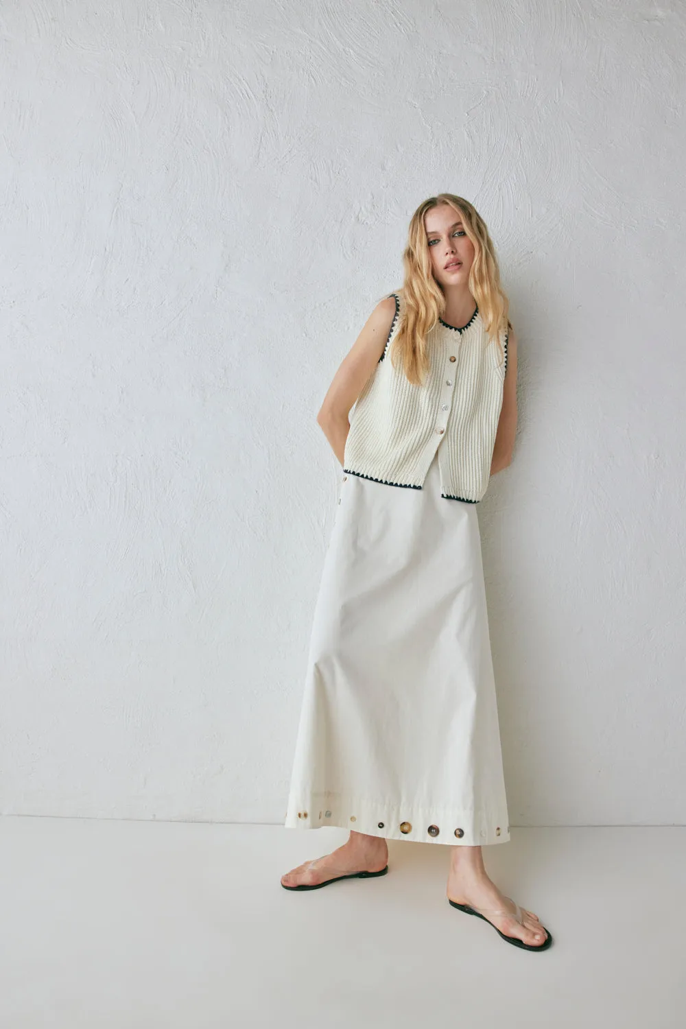 Alek Midi Skirt Cream sold by Verge Girl product image thumbnail 4