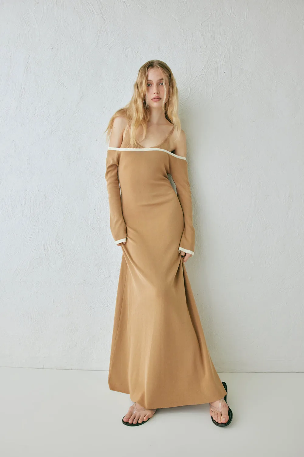 Marlee Knit Maxi Dress Tan sold by Verge Girl product image thumbnail 5