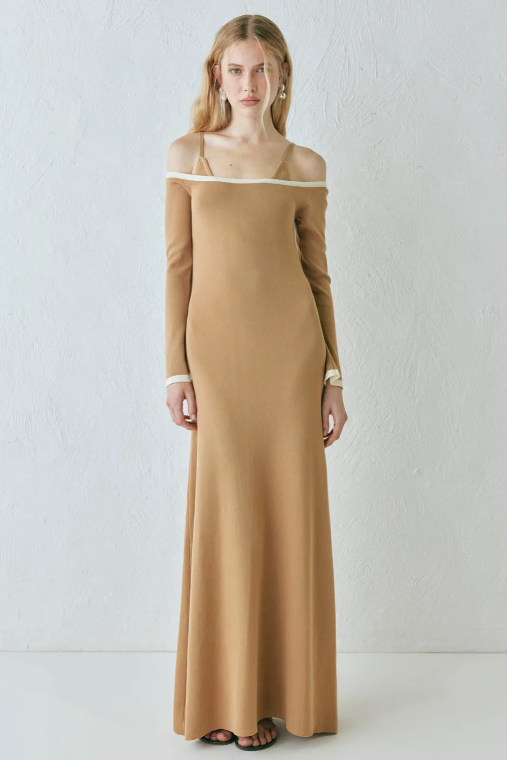 Marlee Knit Maxi Dress Tan sold by Verge Girl product image thumbnail 2