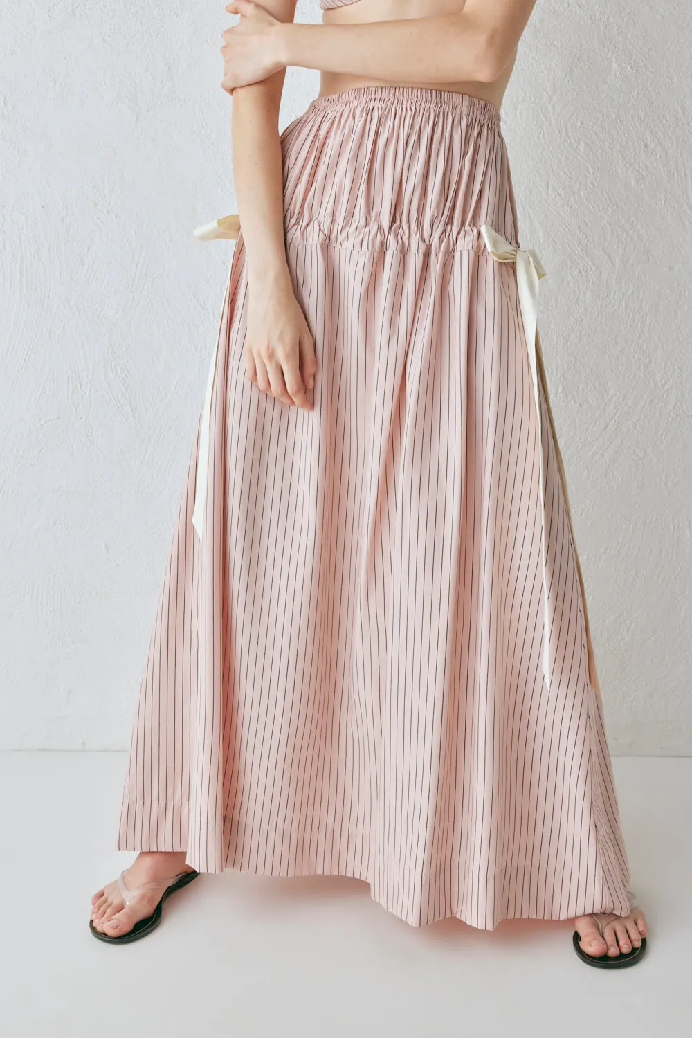 Lily Maxi Skirt Pink Stripe sold by Verge Girl