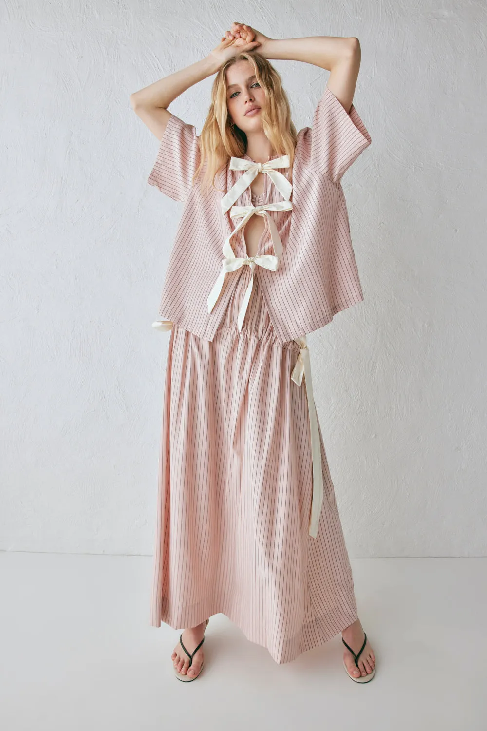 Lily Maxi Skirt Pink Stripe sold by Verge Girl product image thumbnail 3