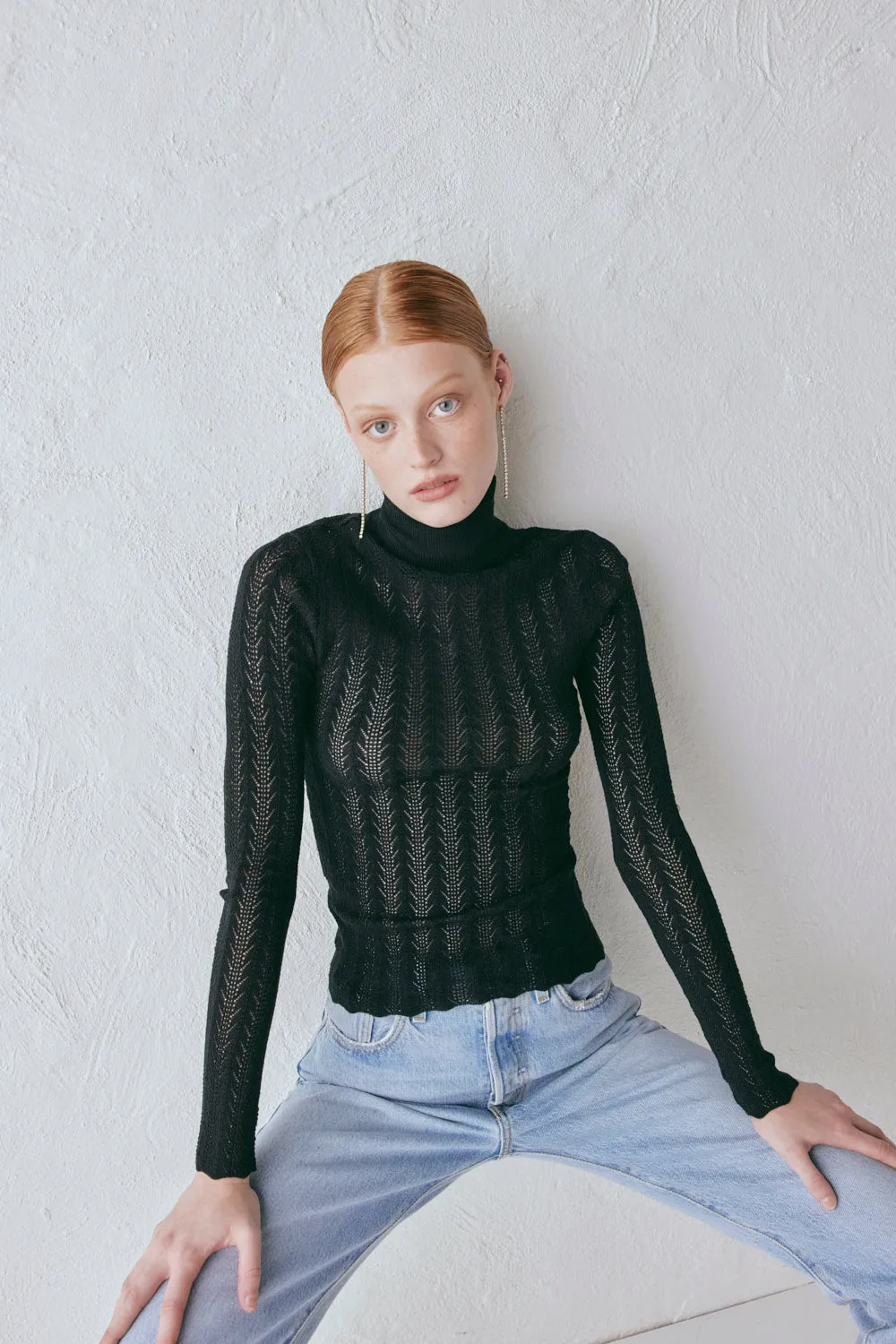 Harriet Knit Skivvy Black sold by Verge Girl