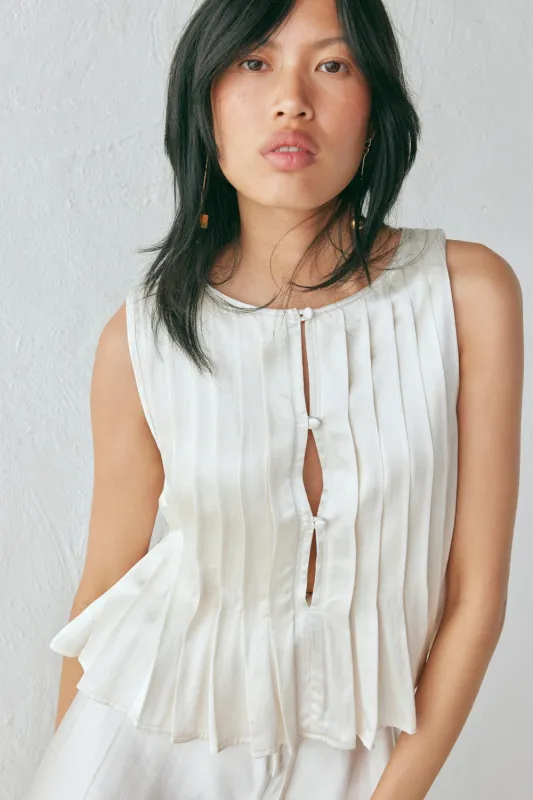 Eva Satin Top Cream sold by Verge Girl