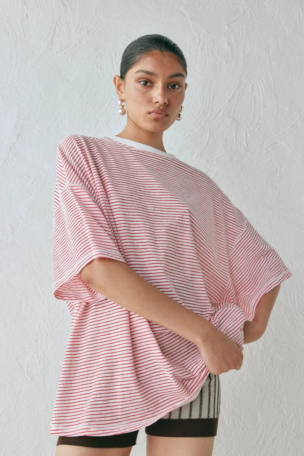 Willow Tee Red Stripe sold by Verge Girl