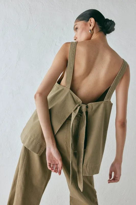 Lina Denim Top Khaki made by Verge Girl