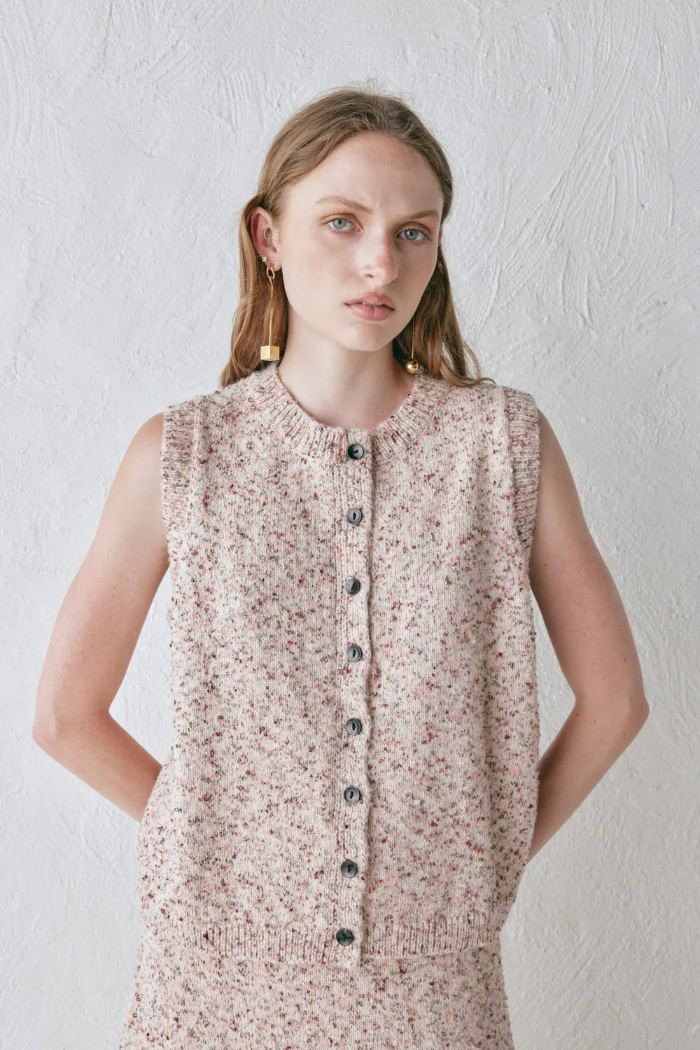 Anaya Knit Vest Pink Marle sold by Verge Girl product image thumbnail 2