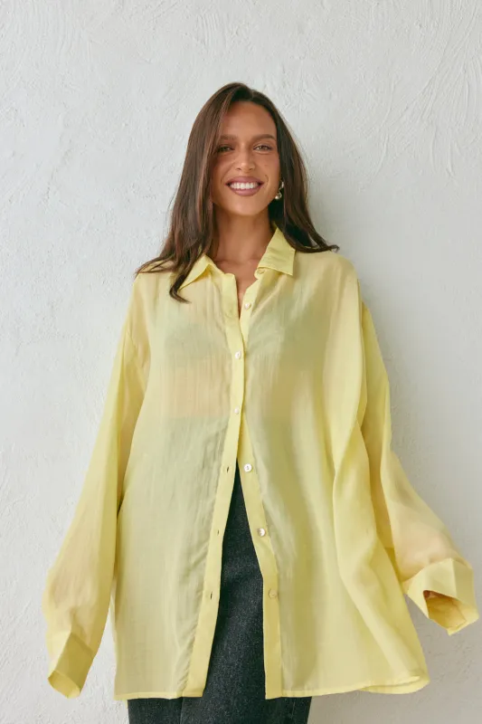 June Sheer Shirt Lemon made by Verge Girl