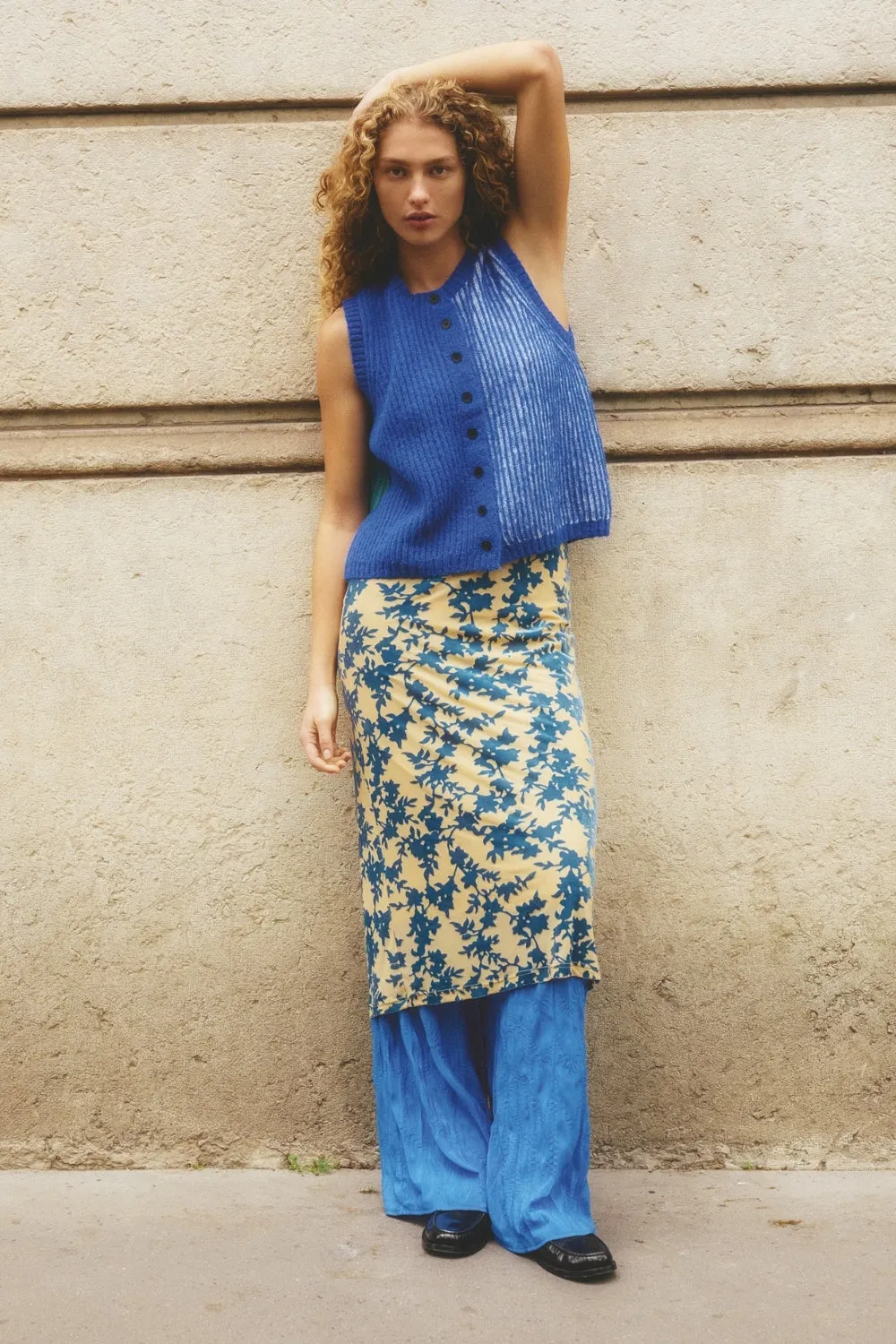 Bridgette Knit Vest Cobalt Splice sold by Verge Girl product image thumbnail 3