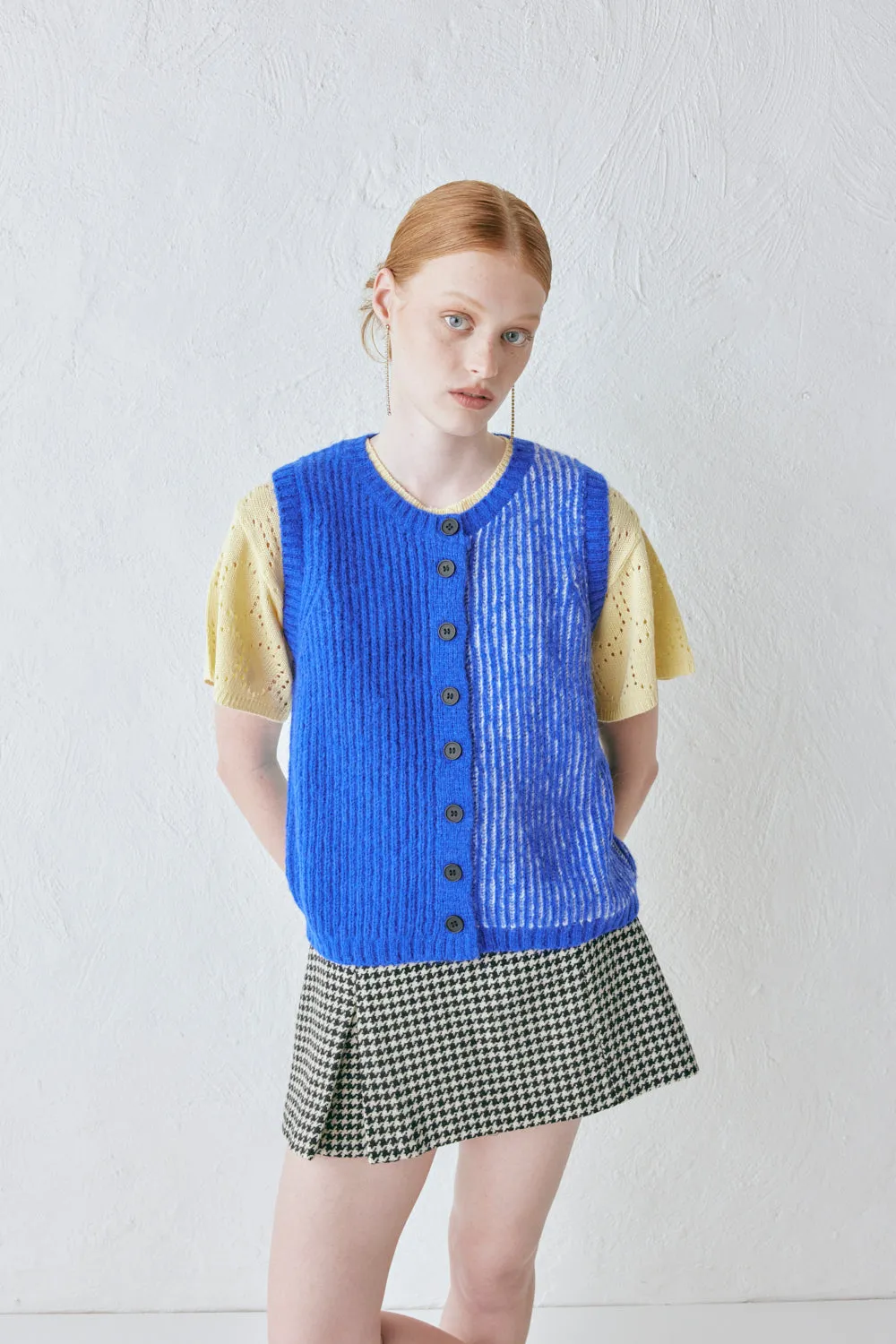 Bridgette Knit Vest Cobalt Splice sold by Verge Girl product image thumbnail 5
